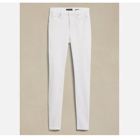 Banana Republic Mid-Rise SCULPT Skinny Size 16/33 SHORT White Jeans RETAIL $100 - Picture 5 of 5